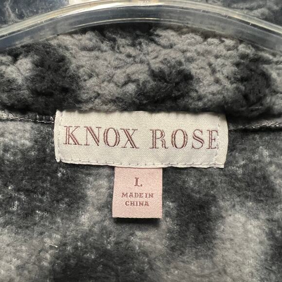 Knox Rose Animal Print Chunky Faux Fur Pullover Size Large 1/4 Zip - Picture 4 of 6